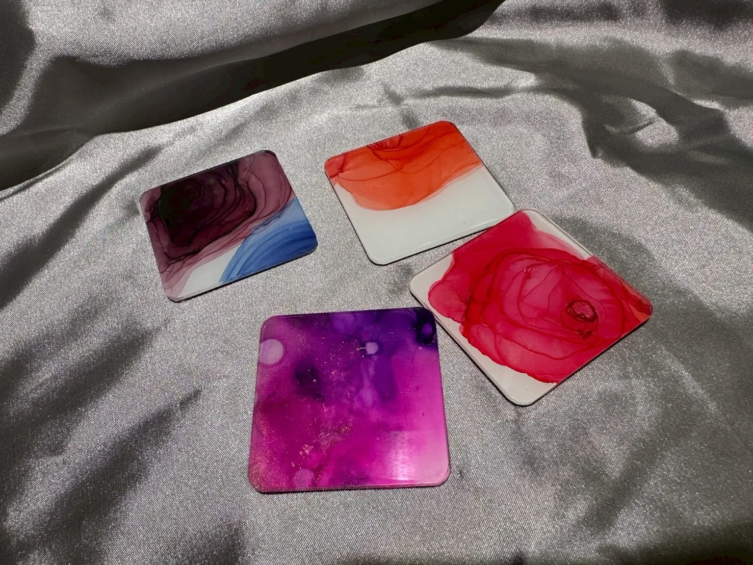 酒精墨水做成的冰箱貼作品